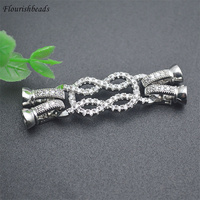 Nouveau Design sans Nickel Anti-décoloration plaqué or CZ Pave attache de forme irrégulière connecteur fermoirs de verrouillage pour la fabrication de bijoux en perle