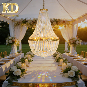 Lampadario di Cristallo di Lusso Personalizzato per Matrimoni, Lampada a Sospensione Ricaricabile Senza Fili <span class=keywords><strong>con</strong></span> Telecomando per Hotel, Illuminazione Decorativa - Product Image 1