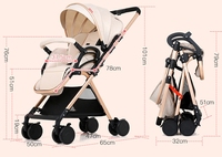 JXB Poussette de voyage légère pour bébé Poussette multifonction portable avec mise en œuvre bidirectionnelle