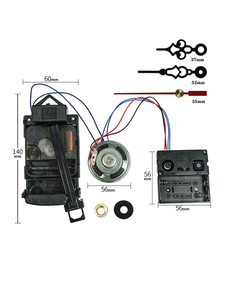 Horloge murale musicale carrée moderne <span class=keywords><strong>Westminster</strong></span> 4 pièces avec mécanisme oscillant, <span class=keywords><strong>mouvement</strong></span> à <span class=keywords><strong>quartz</strong></span> en plastique de 100g, portable, noire - Product Image 2