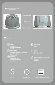 Mini altavoz con respaldo magnético Gaming Audio Quality Outdoor Companion con correa para colgar - Product Image 5