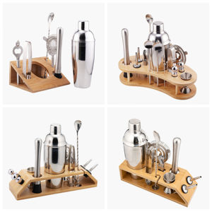 Kit de <span class=keywords><strong>barman</strong></span> 12 pièces avec support Kit de <span class=keywords><strong>barman</strong></span> <span class=keywords><strong>professionnel</strong></span> Kit d'outils de bar à domicile Accessoires de bar - Product Image 5