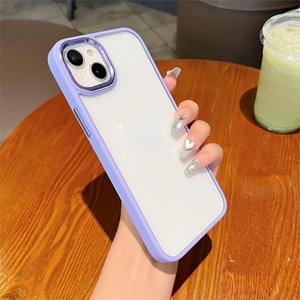 เคสโทรศัพท์สำหรับ iPhone 17 Pro Max สีพื้นเรียบง่าย ร่องโลหะ โปร่งใส ป้องกันการกระแทก ครอบคลุมทั้งตัวเครื่อง - Product Image 3