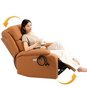 Sillón de Lujo para Sala de Estar, <span class=keywords><strong>Reclinable</strong></span> Manual, Sillón Individual de Cuero con Masaje, Sillón <span class=keywords><strong>Reclinable</strong></span> de una Plaza - Product Image 5