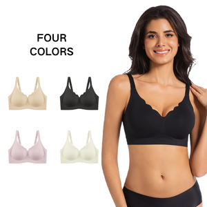 Hoogwaardige sexy bh met golfhals, hoge elasticiteit, zachte jelly lingerie, draadloze 3D cups, push-up, naadloze bh voor dames - Product Image 1