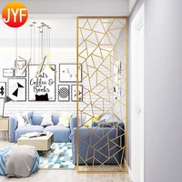 M221 Vente chaude Cloison intérieure Écran Design hexagonal Métal laiton Séparateur de pièce pour porte ou panneau de clôture