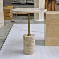 Table basse de salon personnalisée, minimaliste, moderne, de luxe, haut de gamme, petite, avec plateau en marbre naturel et base en métal doré