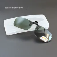Boîte de rangement spéciale pour lunettes en plastique transparent Rectangle forme crapaud lunettes de soleil et lunettes de lecture Clips
