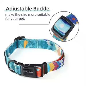 Fabricante OEM ODM logotipo personalizado patrón poliéster suave ajustable perro entrenamiento <span class=keywords><strong>Collar</strong></span> diseñador personalizado perro mascota collares - Product Image 4