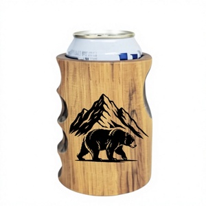 Portabevande Portatile da Campeggio con Design Orso di Legno per Esterni - Product Image 1