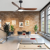 Ventilateur de plafond rétro à moteur AC avec télécommande pour hôtel, projet commercial, décoration de salon, ventilateur de plafond LED avec lampe