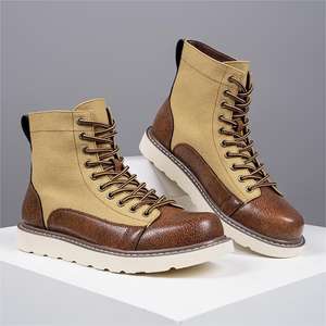 Unisex <b>Winter</b> Genuine Leather Waterproof Cloth Thermal <b>Boots</b> <b>Ankle</b> & Bootie Plush Midsole Thick Sole Comfortable EVERGREEN - Product Image 1