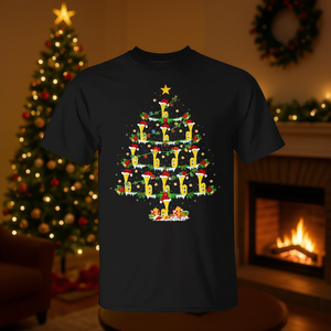 Tuba Christmas Tree T-Shirt Music Lover Xmas Lighting Design Holiday Gift Apparel - Product Image 3