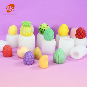 Khuôn làm kem hình trái cây <span class=keywords><strong>3D</strong></span> bằng silicon, khuôn làm sô cô la quả mâm xôi, khuôn làm bánh fondant chanh xoài, khuôn làm nến, dụng cụ trang trí bánh ngọt - Product Image 1