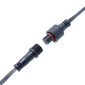 M12 Waterproof Connector Cable 2 To 8 Core Outdoor <b>Led</b> <b>Light</b> <b>Plug</b> With Copper Contact And Pvc Insulation Black Color - Product Image 1