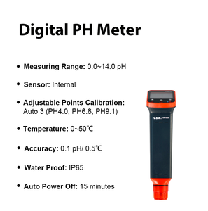 VA1020 Stylo testeur de <span class=keywords><strong>PH</strong></span> numérique étanche 0-14PH Compteur de précision Taille de poche pour eau Boisson domestique Piscine Aquarium OEM - Product Image 4
