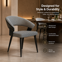 Chaise de salle à manger moderne à motif pied-de-poule, dossier ergonomique enveloppant, pieds en métal, pour restaurant, café, usage domestique