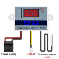Controlador de Temperatura Digital XH-W3001 de 12V/24V/220V, Termostato con Interruptor de Calefacción y Refrigeración W3001