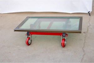 Galvanized Glass Transport Hand Truck Heavy Duty 4-Wheel Platform <strong>Flat</strong> <strong>Cart</strong> OEM for Window Door Moving with Thickened Plate - Product Image 5