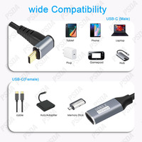 Câble USB-C vers USB-C à angle droit 0,5/1/1,5/2/3M, 90 degrés, 10 Gbps, 4K 60Hz, PD 100W, USB 3.2 Gen2, mâle-mâle, pour tablette