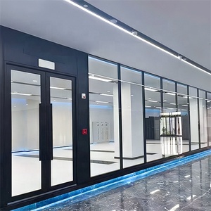 Cloisons de bureau modernes de luxe, pleine hauteur, fixation par pince, verre trempé 10 mm/12 mm, invisibles, à absorption acoustique, pour école, hôpital - Product Image 1