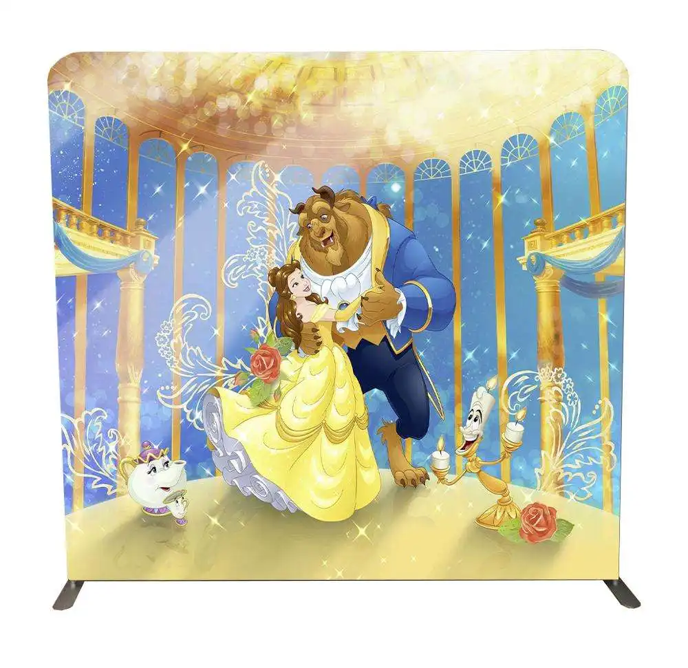 New Design Pillow Case Backdrop Double Sided Printing Banner Stand Tension Fabric Photo Display Stands for Photo Booth backdrop