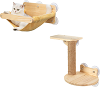 Hamac de fenêtre pour chat avec deux étagères et un griffoir, support mural pour fenêtre, idéal pour chats d'intérieur
