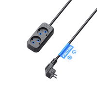 Multiprise Pheiyon 10A 230V à 2 prises, norme UE, IP20, en PP, câble de 1,5M/2M/3M pour la maison, le bureau et usage commercial