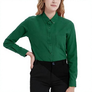 Camisa de Oficina para Mujer, Otoño, Manga Larga, 100% Algodón, Cuello con Botones, OEM, Blusa de Manga Larga, Camisa Oxford, Corte Clásico - Product Image 6