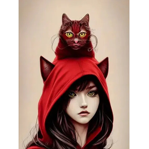 Vente en gros 40*50cm plein rond 5D acrylique décoration murale diamant peinture DIY mystérieux chat <span class=keywords><strong>homme</strong></span> motif décor à la maison diamant peinture - Product Image 1