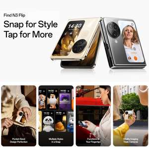 OPPO Find <span class=keywords><strong>N3</strong></span> Flip AI 12GB+512GB Schermo da 7 Pollici Color OS 14 Octa Core Pieghevole Ricarica Rapida 100W Fotocamera 50MP Piano di 12 Mesi - Product Image 4