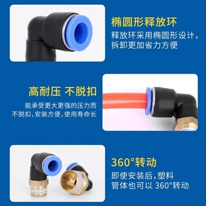 ข้อต่อสายลมนิวเมติกแบบงอ 90 องศา DDE Dade Pneumatics รุ่น PL8-02 ขนาด 4 M5 6 01 10 03 12  ข้อต่อทองเหลือง - Product Image 4