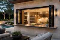 Ventana Plegable Horizontal de Acero Inoxidable 316L de Grado Marino con Bisagra Comercial de Rodillo y Cerradura Multipunto de Ciclo Largo para Cocina Moderna