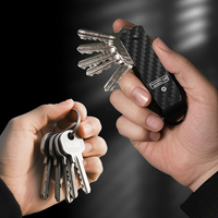 Organiseur de Clés Élégant en Aluminium Métal, Boîtier Porte-Clés Compact et Portable, Intégré pour AirTag Support de Clés Traçable