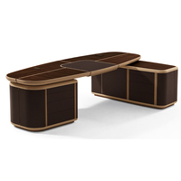 Table en bois Mobilier de bureau modulaire Bureau de direction Nouveau design Dessus de table moderne Bureau gris en bois de noyer