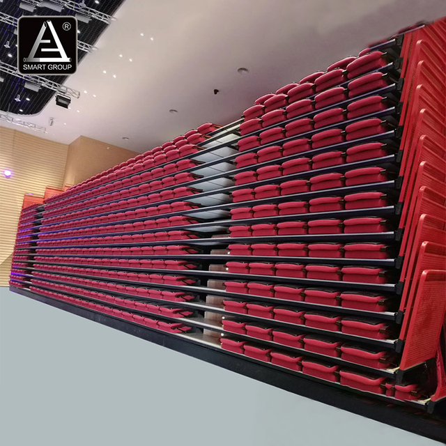 Indoor Multi-purpose Hall Electric Retractable Grandstand Bleachers Stadium Tribune Retractable Bleachers Telescopic Seating