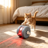 Jouet interactif moderne haut de gamme pour chat : balle roulante silencieuse en TPR avec baguette, rechargeable par USB pour l'exercice des chats