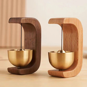 Carillon éolien en bois, sonnette de porte sans fil magnétique, cloche décorative suspendue pour l'extérieur, décoration intérieure pour la maison - Product Image 5