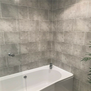 Painéis de parede de pvc, efeito cinza de alta qualidade, decoração molhada de parede para banheiro, teto interior e parede