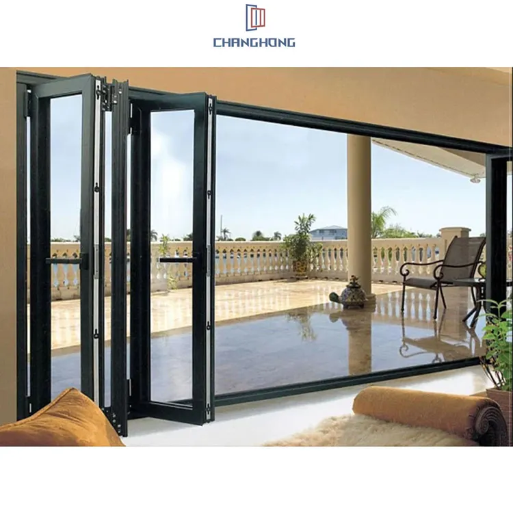 High Quality Doors For Houses Aluminum Tempered Glass Patio Accordion Folding Doors