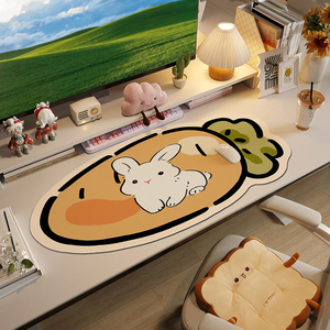 Tapis de souris extra large motif lapin, carotte et ours, antidérapant, élégant, idéal pour les postes de travail et les bureaux d'étude - Product Image 5