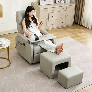 Sillón de Pedicura Eléctrico Moderno, Reclinable, Tapizado en Cuero PU, con Control Remoto - Product Image 1