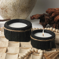Support de bougie en céramique rustique en forme de souche d'arbre, récipient vide pour bougies, coupelles pour bougies en cire de soja, pour la décoration de la maison, les fêtes, les mariages, cadeau, OEM, ODM, logo personnalisé