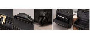 High Quality Genuine Leather Travel <b>Trolley</b> Bag Lightweight Construction Smooth <b>Mobility</b> Large Storage Capacity Anti-Theft Water - Product Image 2