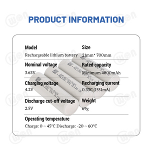 Pin Lithium-ion Li-ion hình trụ INR21700 40T 50S 50E 40P M50A, dung lượng 5000mAh 6000mAh, dùng cho trạm điện - Product Image 2