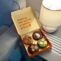 Boîtes à pâtisserie personnalisées biodégradables pour biscuits et donuts, en papier alimentaire, avec logo