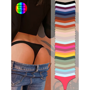 Culottes pour femmes, style V, couleurs mélangées, polyester, grande taille, sous-vêtements sans couture, confortables, vêtements intérieurs - Product Image 1