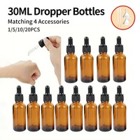 Flacons compte-gouttes en verre rechargeables de 5 ml, 10 ml, 20 ml, 30 ml, 50 ml, 100 ml, contenants pour sérum cosmétique, emballage en gros