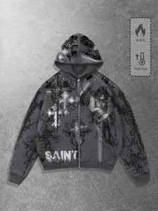 เสื้อฮู้ดดี้วินเทจฟอกสีแบบแอซิด หนัก 430 กรัม ผ้าฝ้าย 100% ทรงโอเวอร์ไซส์ สไตล์สตรีทแวร์ สำหรับผู้ชาย - Product Image 3