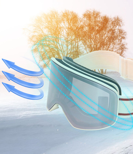 משקפי סקי/סנובורד חיצוניים, ייצור בהתאמה אישית (OEM) עם לוגו, מסגרת נטולת מסגרת, רטרו, נגד אדים, לנשים וגברים - Product Image 3